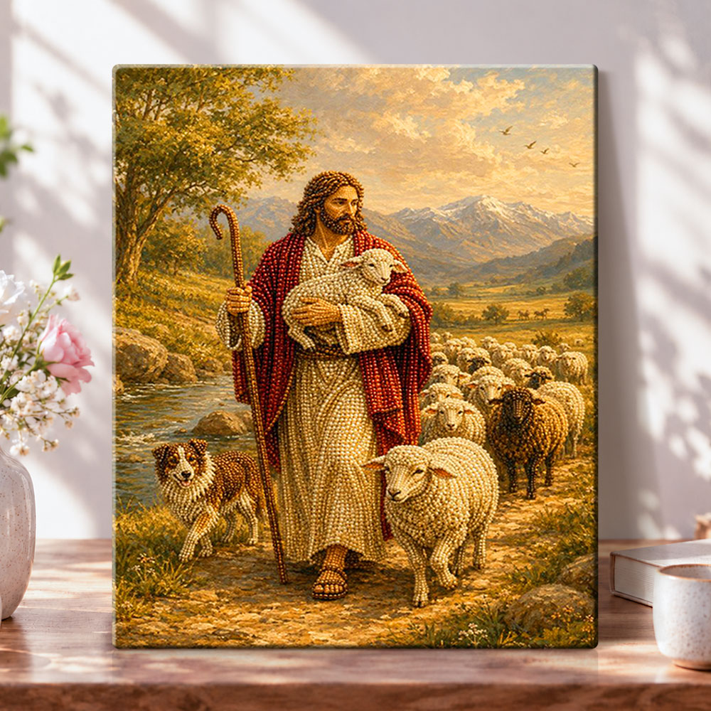 The good shepherd pearl diamond painting kit for beginners