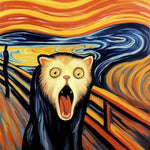 The scream cat parody art cross stitch kit for beginners