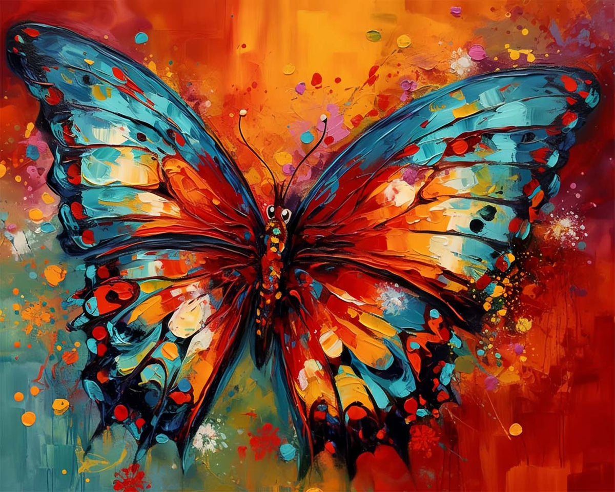 Thick paint butterfly cross stitch kit for beginners
