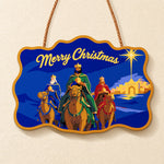 Three wise men journey paint by numbers door hanger finished design