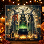 Three witches magic cauldron pearl diamond painting kit for beginners