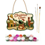 Town bell celebration paint by numbers door hanger with paints and brushes