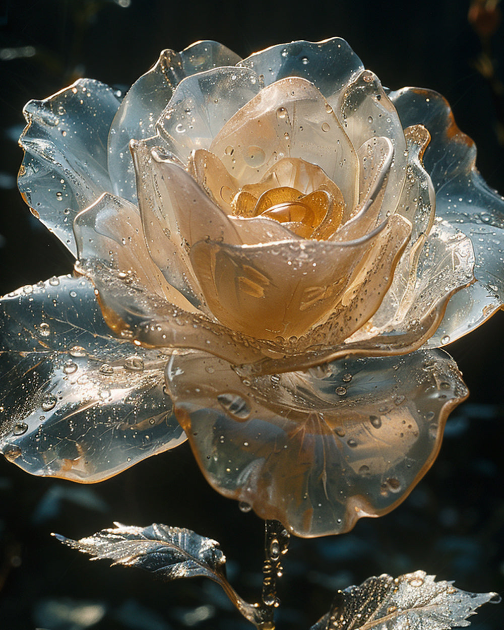 Transparent crystal rose cross stitch kit for beginners