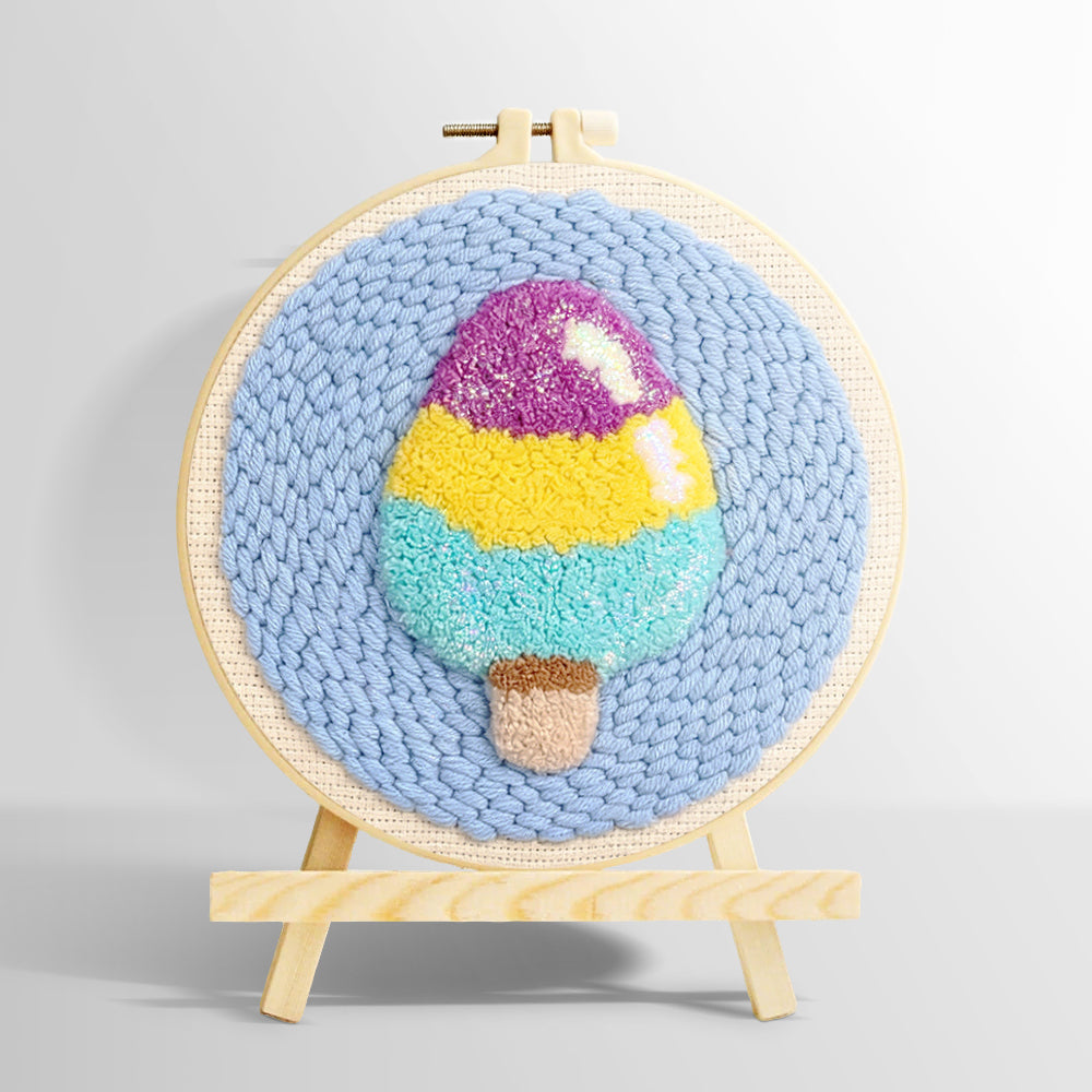 Tri-color ice cream punch needle kit for beginners