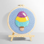Tri-color ice cream punch needle kit for beginners