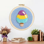 Finished tri-color ice cream artwork displayed on a wall