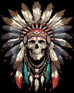Tribal skull headdress cross stitch kit for beginners
