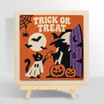 Trick or treat halloween scene punch needle kit for beginners