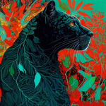 Tropical black panther cross stitch kit for beginners