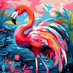 Tropical flamingo cross stitch kit for beginners