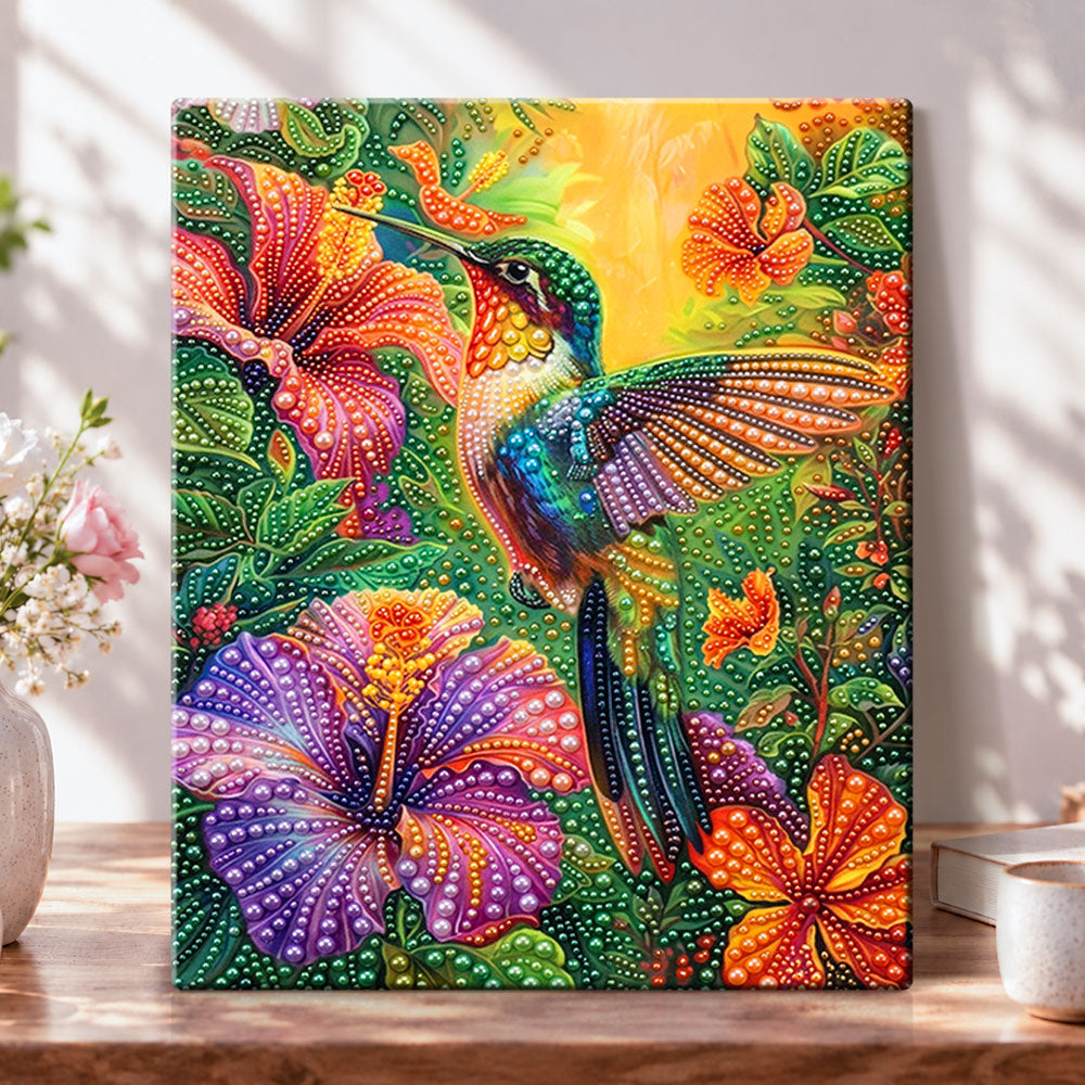 Tropical hummingbird pearl diamond painting kit for beginners