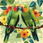 Tropical parrot pair cross stitch kit for beginners
