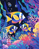 Tropical reef fish cross stitch kit for beginners