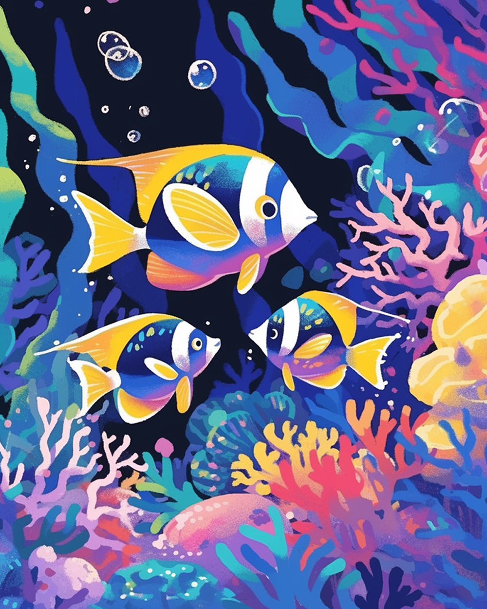 Tropical reef fish cross stitch kit for beginners