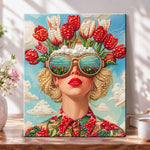 Tulip dream portrait pearl diamond painting kit for beginners