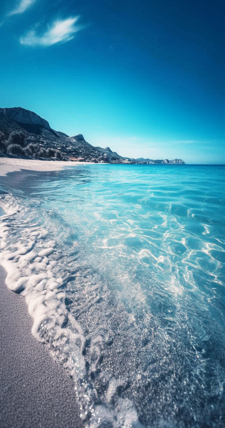 Turquoise coastal shore cross stitch kit for beginners