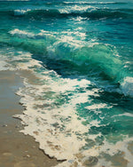 Turquoise ocean waves cross stitch kit for beginners