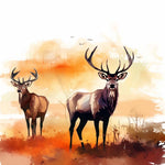 Two elks in autumn cross stitch kit for beginners