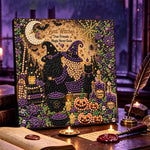 Two witches and potion bottles pearl diamond painting kit for beginners