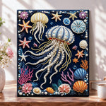 Underwater pearl jellyfish pearl diamond painting kit for beginners