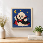 Finished vampire ghost artwork displayed on a wall