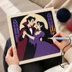 Creating handmade vampire midnight dance punch needle artwork