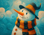 Van gogh style snowman paint by numbers kit for beginners