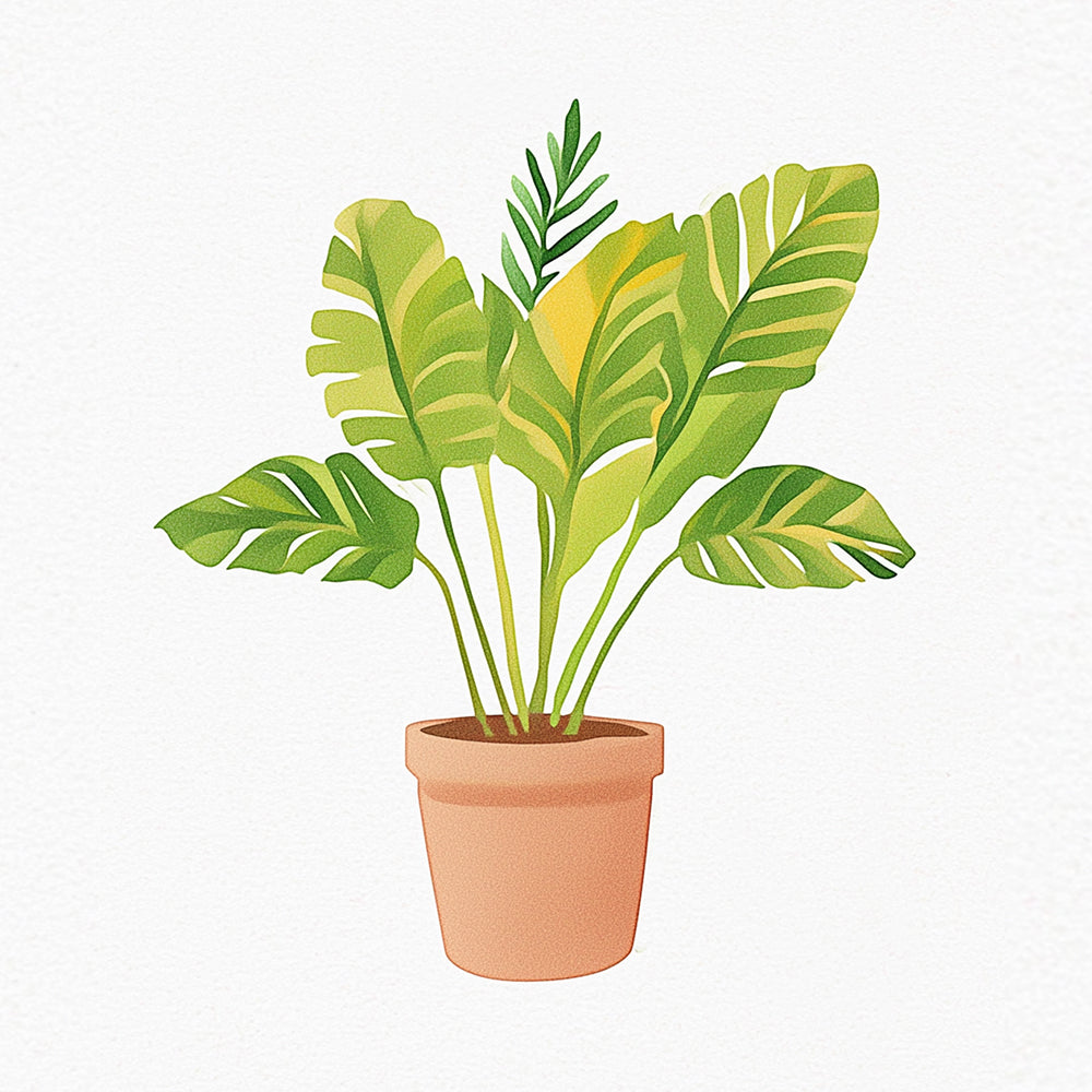 Variegated tropical houseplant cross stitch kit for beginners