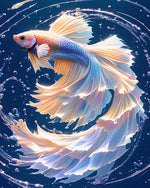 Vibrant betta fish art cross stitch kit for beginners