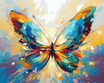 Vibrant brushstroke butterfly cross stitch kit for beginners