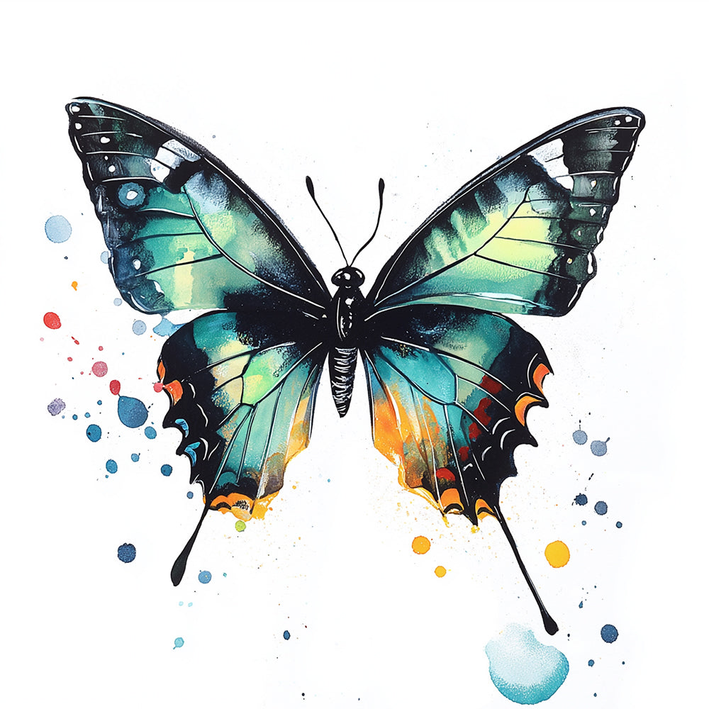 Vibrant butterfly print cross stitch kit for beginners