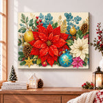 Vibrant christmas poinsettia pearl diamond painting kit for beginners
