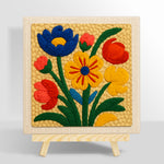 Vibrant colorful florals punch needle kit for beginners