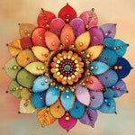 Vibrant complex mandala design cross stitch kit for beginners