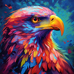 Vibrant eagle portrait cross stitch kit for beginners