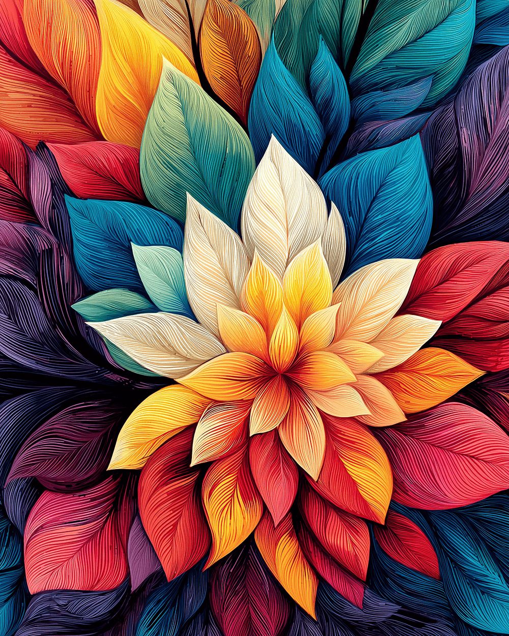 Vibrant floral mandala cross stitch kit for beginners