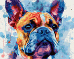 Vibrant french bulldog cross stitch kit for beginners