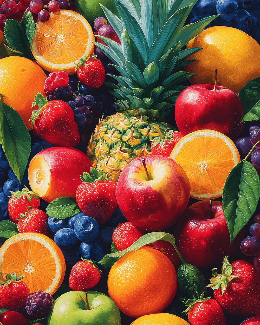 Vibrant fresh fruits cross stitch kit for beginners