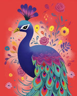 Vibrant garden peacock cross stitch kit for beginners