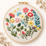 Vibrant garden sprigs embroidery kit