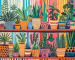 Vibrant houseplant collection cross stitch kit for beginners