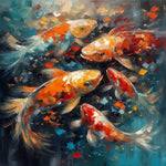 Vibrant koi cross stitch kit for beginners