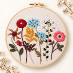 Vibrant mixed blooms embroidery kit