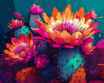 Vibrant neon cactus cross stitch kit for beginners