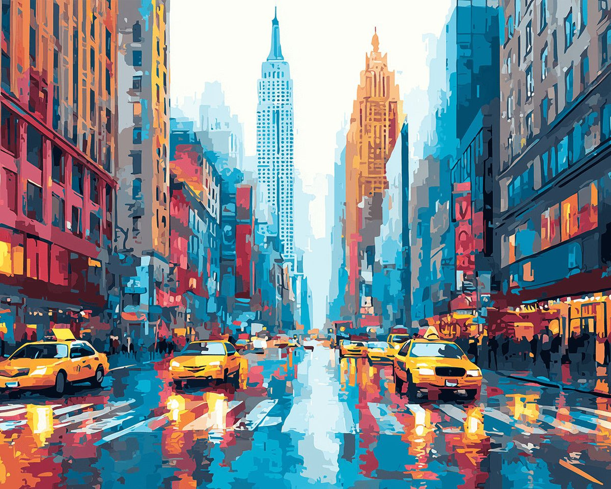 Vibrant new york city cross stitch kit for beginners