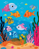 Vibrant ocean friends cross stitch kit for beginners