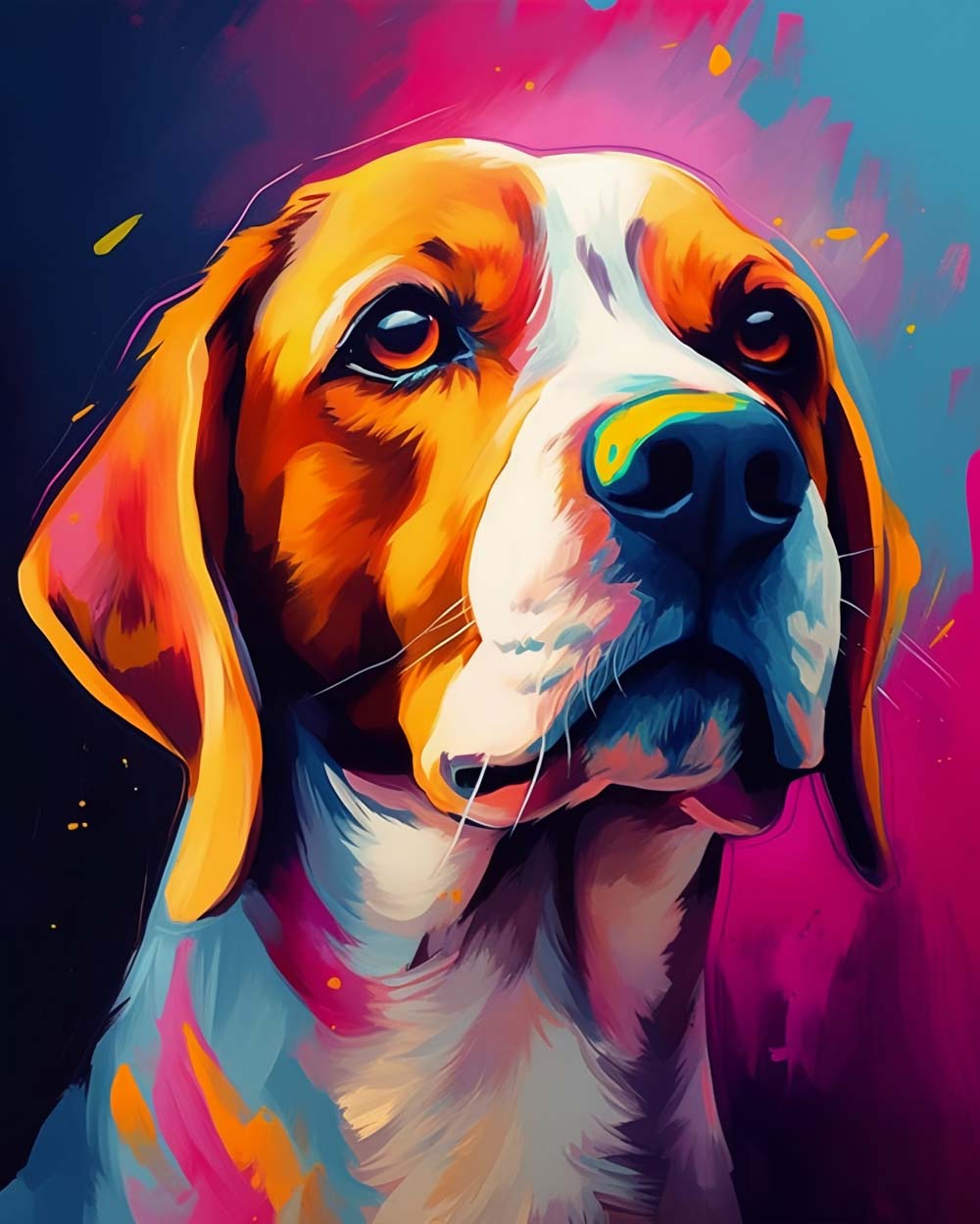 Vibrant pop‑art beagle cross stitch kit for beginners