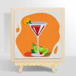 Vibrant red cocktail with lime punch needle kit for beginners