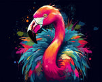 Vibrant splash flamingo cross stitch kit for beginners
