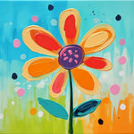 Vibrant textured daisy art cross stitch kit for beginners